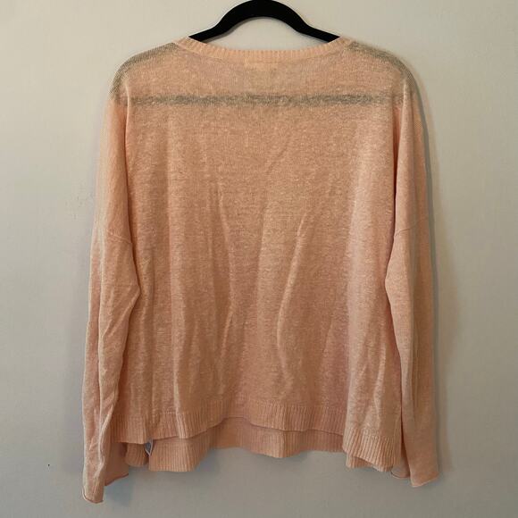Eileen Fisher Women's Medium Light Pink 100% Linen Lightweight Crewneck Sweater - Picture 5 of 8